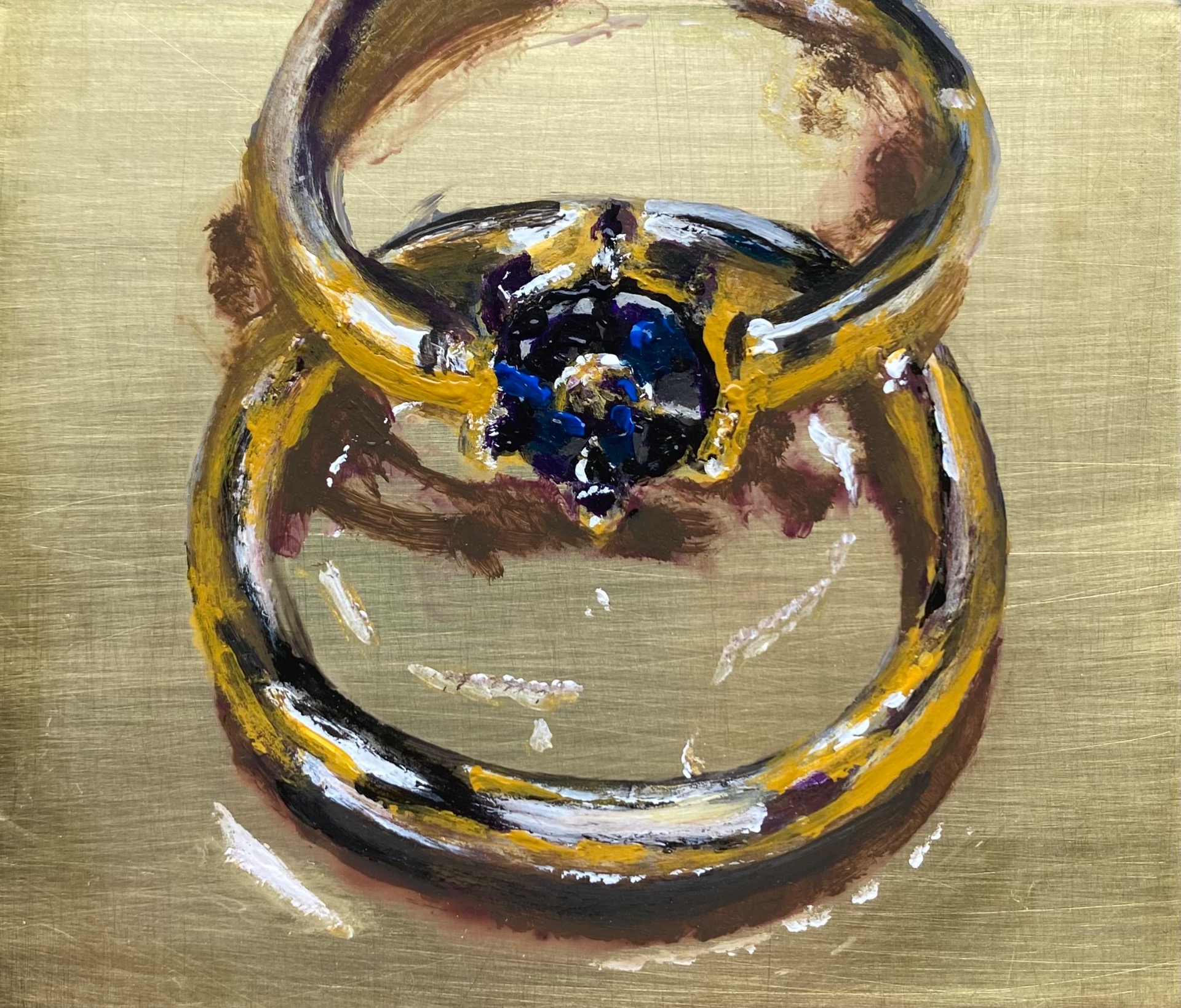 acrylic on brass 8-10 (2026)